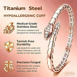 Ladies' Serpentine Bracelet，Rose Gold snake shaped bracelet
