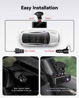 REDTIGER 4K STARVIS 2 Dashcam Front Rear, 5GHz WiFi 20MB/s, Free 128GB Card