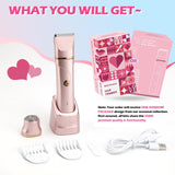 Bikini Trimmer for Women 2-in-1 – Rechargeable Electric Razors for Women, Painless Electric Shaver for Bikini, Underarm, Legs, Arms – IPX7 Waterproof, Compact Travel Design