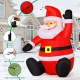 COMIN 4FT Christmas Inflatables Decorations Outdoor Blow Up Santa Claus Inflatable with Built-in LEDs for Yard Lawn Garden