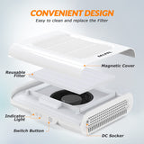 Gelpal Professional Nail Dust Collector, Adjustable Nail Dust Collector for Acrylic Nails , Electric Nail Vacuum Fan, Low Noise, Dust Collector for Nail Polishing &Salon.White.