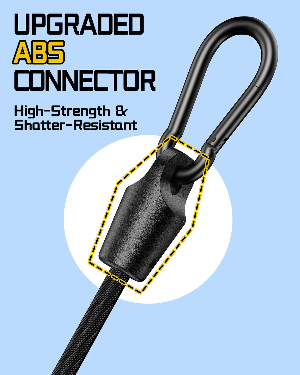 8 Pcs 80 Inch Adjustable Carabiner Bungee Cords with Hooks, Easy to Adjust from 7" to 80", Black Bungee Straps with UV-Resistance & Superior Elasticity for Cargo, Bike, Luggage, Carts, Truck, etc