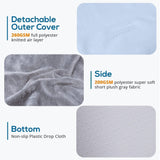 Sasttie Wedge Pillow, 12 Inch Memory Foam Bed Wedge Pillow for Sleeping, Acid Reflux, Back Pain, Post Surgery, and Snoring, Designed with Washable Cover, Cool Gray
