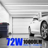 Barrina LED Shop Lights, 8FT 72W 10000LM 5000K, Daylight White, V Shape, Clear Cover, High Output, Linkable, T8 LED Tube Light, for Garage 8 Foot with Plug (Pack of 10)
