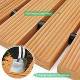 RELIANCER 12' Wooden Garden Pathway,Outdoor Roll Out Cedar Straight Walkway,Patio Path Decorative Garden Boardwalk Walkways,Weather-Resistant Roll Up Beach Wood Road Floor,Wedding Party Pathways