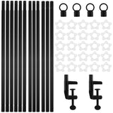 Over The Table Rod Stand with Clamps Adjustable Table Balloon Arch Stand for Party Wedding Anniversary, 34” to 98.43” Length, 30.25” to 47.25” Height(Color:Black)