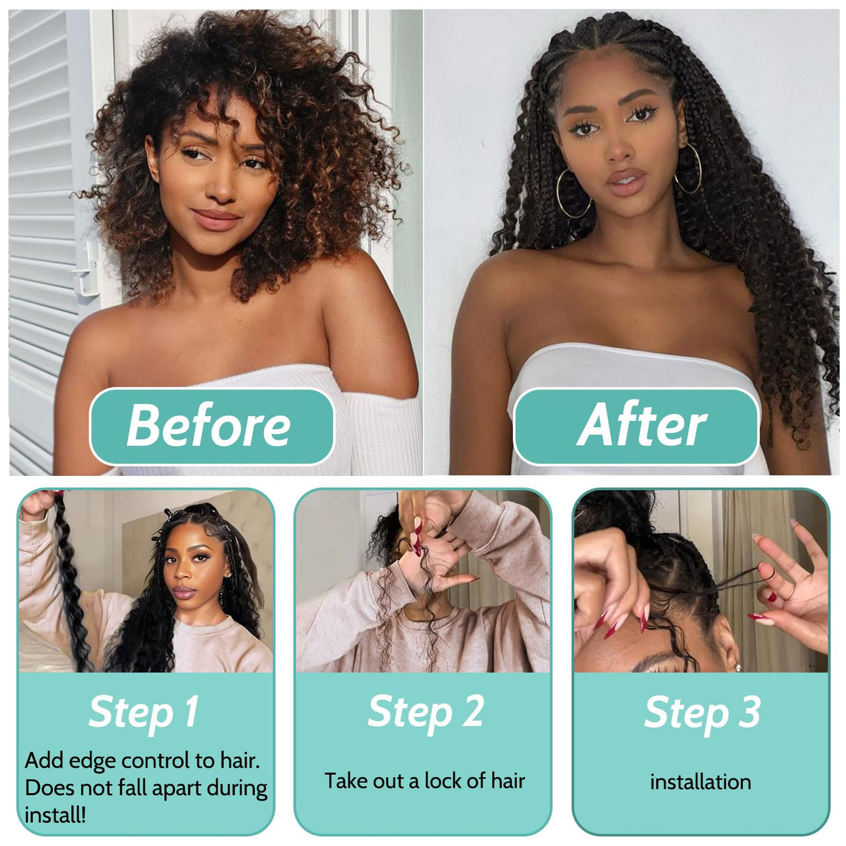 Human Braiding Hair for Boho Braids Human Hair 110g 20 Inch Curly Boho Hair for Braiding Knotless 12A Deep Wave Bohemian 3 Bundles/Pack Caramel Honey Blonde