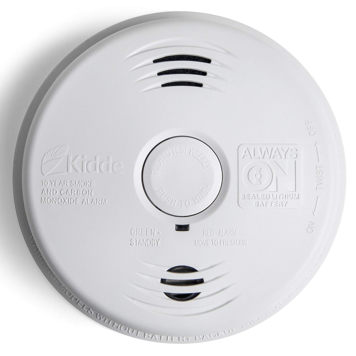 Kidde Smoke and Carbon Monoxide Detector Alarm with Voice Warning | Hardwired w/10 Year Lithium Battery Backup | Interconnectable | Model # i12010SCO, White