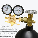 Nitrogen Regulator 0-600PSI CGA580 Inlet, 1/4-Inch Male Flare Outlet Connection,Heavy-Duty Handle,Self-reseating Relief Valve,Nitrogen Tank Regulator