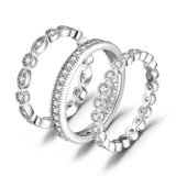 JewelryPalace 14K Gold Plated 925 Sterling Silver Rings for Women, Cubic Zirconia Promise Rings for Her, Stackable Wedding Bands Rings for Women Set Size 7