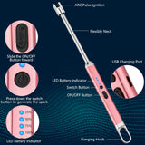 MEIRUBY Electric Candle Lighter, Birthday Christmas Stocking Stuffers Gifts for Women Mom Men Wife Sister, USB Arc Rechargeable Windproof Long Lighter for Candle BBQ Housewarming Gift Idals