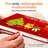 Cali's Books Jingle Bells USB-C Rechargeable Christmas Musical Book - Toddler Interactive Christmas Books for Kids and Babies - Sound Books for Toddlers 1-3 - Baby