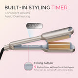 Curling Iron Hair Crimper Waver - TYMO ROVY Beach Waves Curling Wand, Ionic Deep Waver Hair Curler Tool with Ceramic 3 Barrel for Women, Dual Voltage, Anti-Scald, Easy to Use, Elegant Gold, 1 Inch