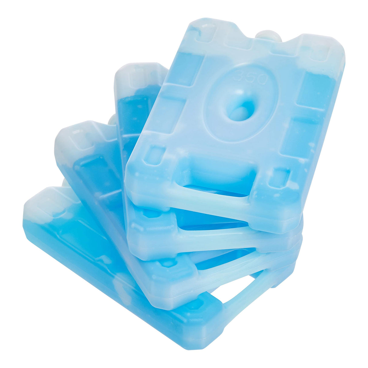 Amazon Basics Reusable Hard Sided Ice Packs for Lunch Boxes, Stay Cold, No Leak, BPA Free, Rectangular, 6.5" x 4.3" x 1.2", Blue, 4-Pack