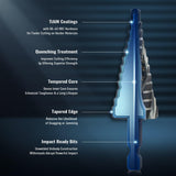 Step Drill Bit Set, 5PCS Four Spiral Flute Step Bits for Metal, 50 Sizes Titanium-Coated HSS Drill Bits with 1/4" Hex Shank for Stainless Steel Aluminum Wood Plastic