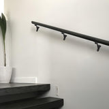 khtumeware 6 Pack 3 Inch Matte Black Hand Rail Bracket Heavy Duty Hardware for Stairways, Home or Office Stair Support Handrail Brackets