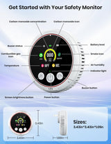 Carbon Monoxide Detectors, 5-in-1 Smoke Detector, Travel Carbon Monoxide Detector, Natural Gas Detector Combustible Gas Detector, and Temp/Humidity Detectors, Real Time Display