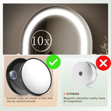 Gvnkvn Lighted Makeup Mirror, Hollywood Vanity Mirror with Lights, Three Color Lighting Modes, and Detachable 10X Magnification Mirror, Smart Touch Control, 360°Rotation (15.2in White)