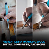OX Tools 2.88 mm Tuff Carbon Marking Carpenter Pencil Lead Refills – 10 Pack Break Resistant Graphite Replacements for Construction, Woodworking & Deep‑Hole Mechanical Pencils