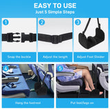 Airplane Foot Hammock, Foot Hammock for Travel Accessories with Ergonomic Removable Foot Divider Design, Airplane Foot Rest, Premium Comfortable Memory Foam & Hardboard for No Feet Clashing