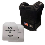 North Gym Adjustable Weighted Vest/Incl. 2 Innovative Moulded Weights for Best fit / 14lbs / 20lbs/ 30lbs/ 40lbs (Black 40lbs)