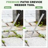 Envanptaz Crack Weeder, 63" L-Shaped Stainless Steel Crevice Weeding Tool