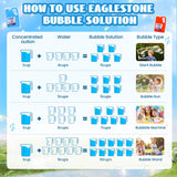 EagleStone Bubbles Solution Refill 2 Bottles 64 oz (Up to 5 Gallon) Concentrated, Giant Bubble Solution for Machines, Guns, Wands - Summer, Easter, Christmas Toys