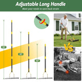 Thatch Rake, 15-Inch Wide Manual Dethatcher Rake for Cleaning Dead Grass, Loosening Soil, 55" Efficient Steel Metal Dethatching Rake with Long Adjustable Handle, Thatch Rakes for Lawns, Yard, Garden