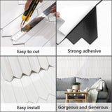 Vamos Tile Glossy Dolomite White Backsplash Tile Peel and Stick, 12.8 x 12.8 Inch 10 Sheets Long Hexagon PVC Self Adhesive Mosaic Wall Tiles Stick on Backsplash for Kitchen and Bathroom