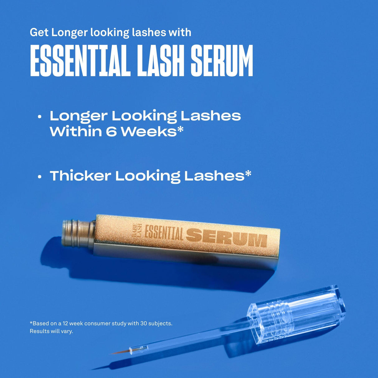 BABE ORIGINAL Babe Lash Serum - Fuller & Longer Looking Eyelashes, Clear Essential Serum for Natural Lashes and Lash Extensions, 2mL, 3-month Supply