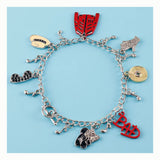 FFtto Bracelet Rhinestone Tassel Bracelet with Classic pins Memorial Collection for Fans Gift