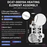 【Upgraded】DC47-00019A Dryer Heating Element for Samsung DV45H7000EW/A2 DVE50R5200W/A3 DV40J3000EW/A2 DV42H5000EW/A3 DVE50M7450W/A3 DV42H5200EW/A3 DV48H7400EW/A2 DVE50R5400V/A3 DV42H5200EP/A3