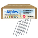 Sandbaggy 6 inch Landscape Sod Staples (9 Gauge Steel) ~ Great for Hard Soil - 20% Thicker Than Competition - Trusted by Farmers & Contractors Across USA (200 Staples)