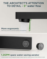 FORIOUS Black Bathroom Faucet 3 Hole, Matte Black Bathroom Sink Faucet 8 Inch Widespread, 2 Handle for Restroom Sink with Pop Up Drain, CUPC Supply Hose and Spare Water Saving Aerator, Vanity 3 Holes