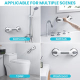 TAILI Shower Grab Bar, 12 Inch Shower Handle for Bathtubs and Elderly, Suction Grab Bars for Seniors Bathroom Safety Handles for Elderly, No Drilling Removable,Grey