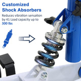 Aojin Knee Scooter, 300lbs Capacity, 13" Big PU Seat, All Terrain Foldable Knee Scooter Walker with Bag for Foot Injuries Compact Crutches Alternative (Blue)