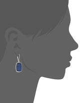 Nine West Silver Dangle Earrings for Women - Dangly Silver Earrings with Blue Denim Plastic Drops & Leverback Closure, 0.5in Chandelier Style - Prom Jewelry & Everyday Accessories