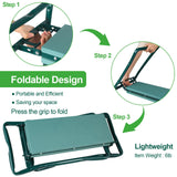 Garden Kneeler and Seat, Garden Bench for Kneeling and Sitting, Garden Stool and Kneeler with A Tool Pocket, Eva Soft Foam Pad for Kneeling and Seating, Gardening Gifts for Women Men Seniors Gardener