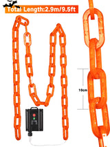 Solar Halloween Chain Lights - 10 FT 160 LED Orange Light-Up 8 Modes Memory