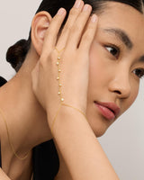 PAVOI CZ Dainty Hand Chain, 14K Gold Plated, Yellow Gold
