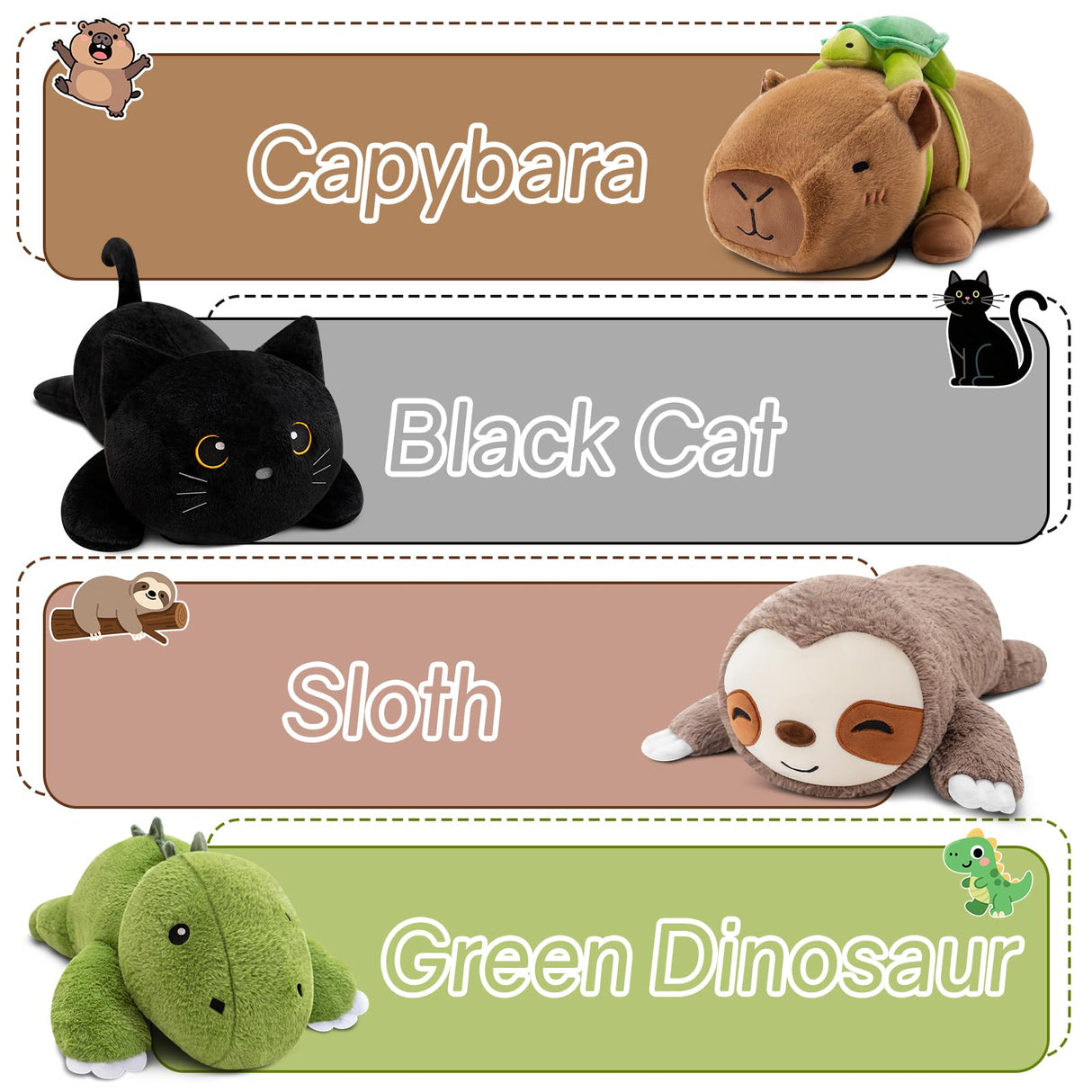 SQEQE Weighted Stuffed Animals Capybara with Turtle Backpack, Weighted Capybara Plush, Cute Plushies Pillow Toy for Bed Time, Christmas & Valentines Gift 23.6 Inch 3.8 Lbs