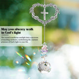 Elivida Christian Gifts for Women, Heart-Shaped Suncatcher with Cross - Religious Birthday Ornament with Scripture The Lord is My Light and My Salvation - Inspirational Catholic Spiritual Gifts