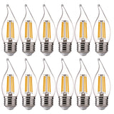 FLSNT 60 Watts Equivalent LED Chandelier Light Bulbs, Dimmable CA11 LED E26 Base Candelabra Bulbs, 2700K Soft White, 12 Pack UL,CA65 Listed.