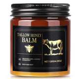 Beef Tallow for Skin,Organic Whipped Beef Tallow Face Moisturizer with Raw Honey and Beeswax,Natural Grass Fed Tallow and Honey Balm,Moisturizer for Face,Body&Sensitive Skin,Light Scented (4.23OZ)