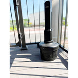 Global Industrial Free Standing Outdoor Cigarette Receptacle Ashtray with Round Base, 11" Diameter x 30" H, 1-1/2 Gallon Capacity, Butt Disposal Container, Plastic, Black