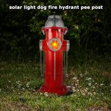 TB TIBAG Fake Fire Hydrant Statues for Dogs to Pee On, Solar Light Fire Hydrant with Glowing Paw Prints for Garden Statues Lawn Outdoor Decorations, 14.5" Tall