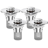 Bathroom Sink Drain Strainer,(4PCS) Pop-up Sink Drain Strainer with Removable Stainless Steel Strainer Basket Hair Catcher, Bathroom Sink Strainer for Bathroom Sink Stopper Replacement