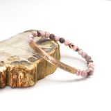 Inspirational Bracelets for Women,18K Gold Plated Christian Bible Verse Faith Jewelry, Religious Jesus Prayer Gift for Mom, Sister, Friend (DON'T LET THE HARD DAYS WIN-Pink Zebra Jasper-Rose Gold)