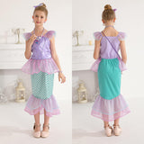 Little Girls Princess Mermaid Costume for Girls Dress Up with Accessory for Christmas Birthday Party Supplies