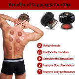 DeeWaves Smart Cupping Massage Therapy Set 2 Pcs, Electric Therapy Massager Kit, Therapy Device, Gua Sha Massage Tool for Pain Relief, Neck Shoulder Back Muscle Soreness (Black)